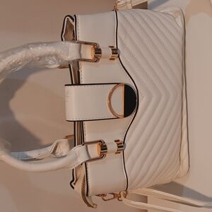 Elegant White Quilted Handbag